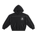 Contrast-Stitched Boxy Fleece Hoodie